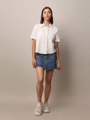 Image of Zilcon Women's Half Sleeve Button Down Women Shirts | Western Tops for Women Stylish | White Shirt for Woman