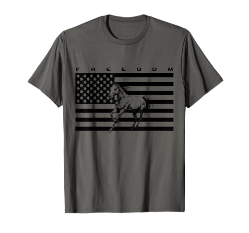 American Flag Horseback Riding Apparel - Horse T-Shirt