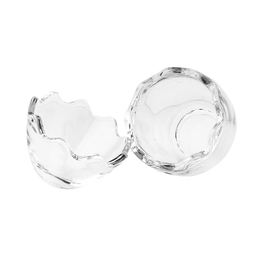 Ideen mit Herz Glas-Ei | 2-teilig | Abnehmbarer Deckel | befüllbar | klar | transparent (14,2 cm hoch | Ø 10,1 cm | 1 Ei)