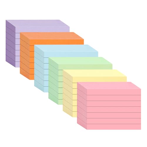 OWLKELA Karteikarten A8 6 Farben 600pcs Lernkarten Vokabelkartenfür Lernen Notizen & Büroorganisation Einfache Beschriftung Kompakt & Tragbar Bunte Karteikarten für Schule Büro und Zuhause