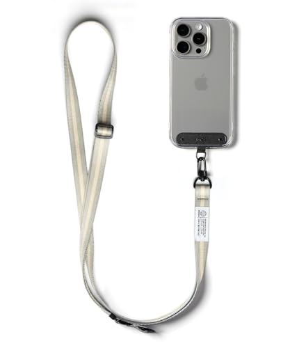 Image of Ringke Holder Link Snap Hook Lanyard [Crossbody Strap + Tether Tab] Adjustable Anti-Theft Shoulder Neck Strap with Durable Nylon Weave Patch for Universal Phone Cases - Maple Brown