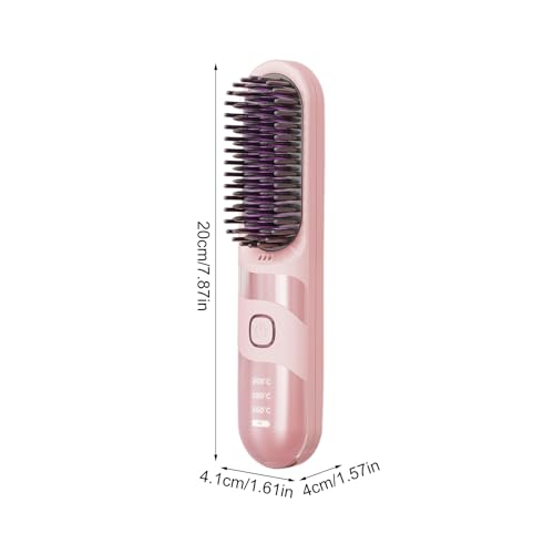 Lisseur de cheveux sans fil brosse 2 en 1 avec 3 températures réglables - 5