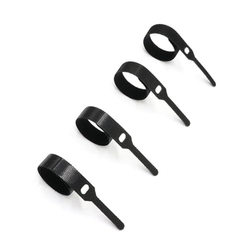 100 bridas de nailon reutilizables negras, ajustables, for sujetar cables, con gancho y bucle, for organizar cables.(12x300mm)