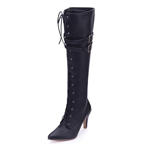 Bottes hautes aux genoux pour vos soirées en talons fins de 8cm