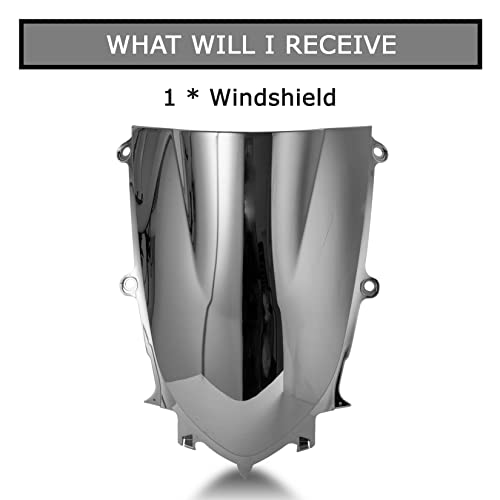 Image of Front Motorcycle Windshield Windscreen for YZF R6 2017-2025, R7 2021-2025 | premium ABS plastic, streamlined design, luxurious vintage, front windshield replacement, Chrome