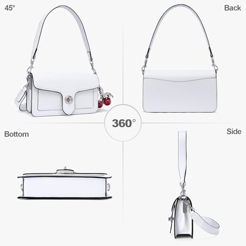 Purses for Women Trendy Crossbody Bags Leather Designer Handbags Travel Shoulder Cherry Bags Charm with 2 Straps3