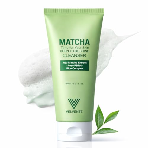 VELVENTE Matcha Gentle Deep Pore Cleansing Facial Cleanser, Low-pH Face Wash for Pore Refining, Rose...