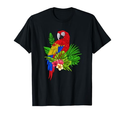 Perroquet Perruche Oiseau Plantes Fleurs - Parrot T-Shirt