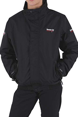 Chaqueta impermeable de equitación negra ideal para rutas a caballo y picadero