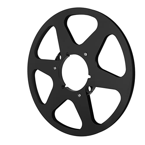 JTLB 10 Inch Open Reel Takeup Reel with 6 Holes, Premium Sound Aluminum Empty Reel Compatible with 1/4 Inch Tapes (Black)