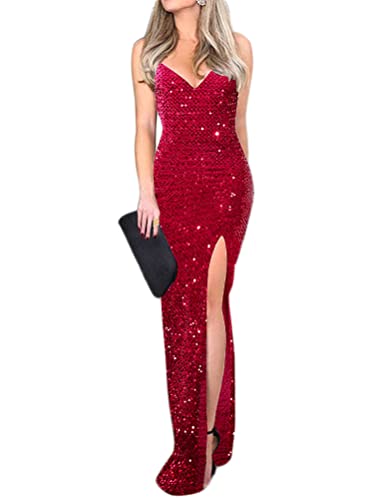 Minetom Damen Abendkleider V-Ausschnitt Sexy Cocktailkleid Hochzeit...