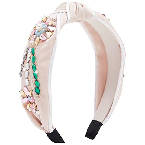 Diadema de nudo trenzado con diamantes de imitación rosa Cover