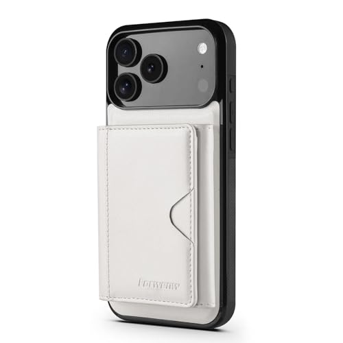Étui en cuir blanc avec porte-cartes amovible conçu pour iPhone 13 Pro