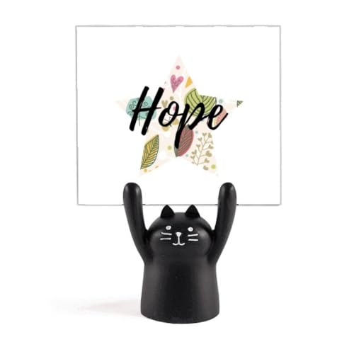 Porte-mémo chat noir coloré en pince note de bureau pour décoration