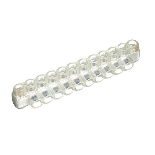 Panduit PCSBMT2/0-10-2Y Multi-Tap Connector, Clear Insulation, Double-Sided, Mounting Holes, 2/0 - #14 AWG STR/#10 - #14 AWG SOL Conductor Size Range, 10 Ports, 1/4