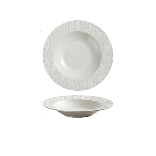 GFHTRELY Dinner Tray Soup Plate Deep Plate Dish Vegetable Plate Household Tableware Dish Plate Ceramic Dinner Plate(B)