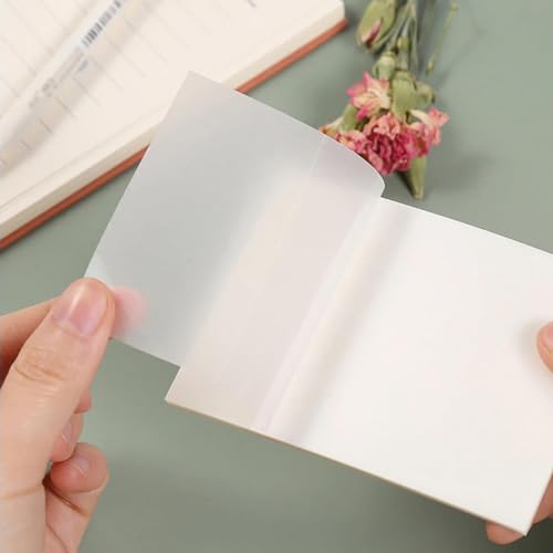 Image of Cubic White Transparent Sticky Note Pad - 150 Sheets | Reusable & Waterproof Memo Pad for Office, Study, Journaling & Planning | Smooth Writing Surface & Easy Peel Adhesive