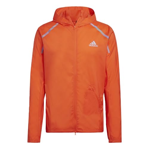 Adidas Mens Marathon Jacket Semi Impact Orange Small