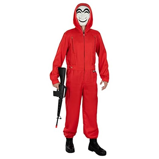 Funidelia | Disfraz de la Casa de Papel Corea Netflix para hombre y mujer Ladrón, Dalí - Disfraz para adultos y divertidos accesorios para Fiestas, Carnaval y Halloween - Talla L - XL - Rojo