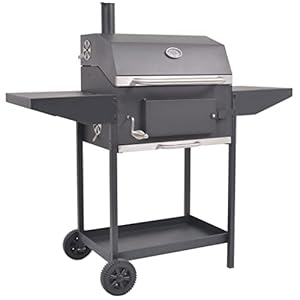 Keukenapparatuur – Keuken & Eetkamer -BBQ Houtskool Roker met Bodem Plank Zwart