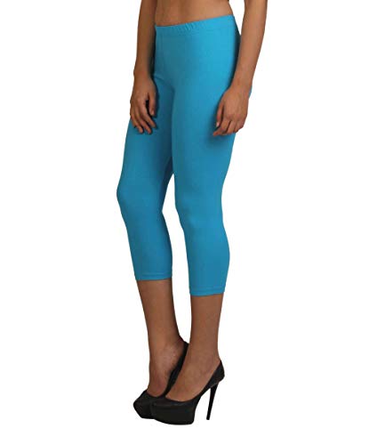 Image of Frenchtrendz Women's Cotton Spandex Stretchable Mid Rise Slim Fit Legging Capris (XS-4XL)