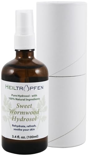Spray Hidrolato de Ajenjo Dulce - 100 ml | Ingredientes 100% naturales Hidrolato | Rehidrata Refresca Calma tu piel | Probado por terceros | Heiltropfen®
