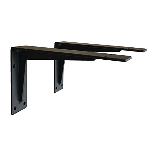 GMF Soporte De Angulo Recto 500x300mm, Escuadras para Estanterias Negras, Soportes Estanterias Hierro, 2 Piezas, con Tornillos/Charge Maximale : 300kg/ 10 Tamaños