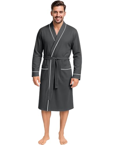 NY Threads - Bata de punto de mezcla de algodón para hombre, Gris jaspeado oscuro, Medium (Pack of 1)