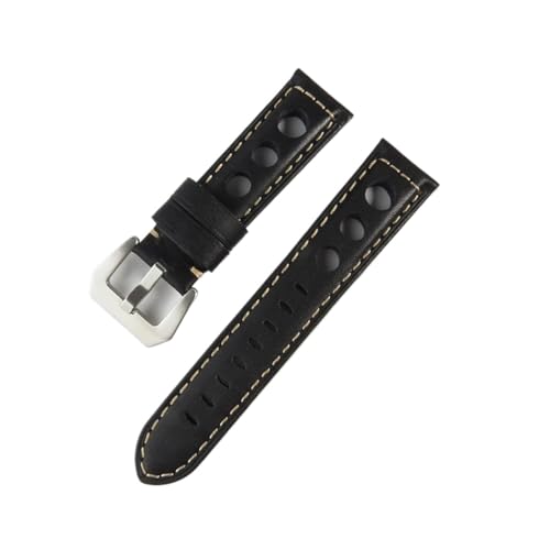 Bracelet de montre en cuir véritable avec boucle robuste design vintage 20mm