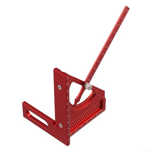 Regla de ángulo de aleación de aluminio para carpintería - Herramienta de medición de ángulo de inglete 3D con transportador, escala horizontal y vertical, cola de milano Mor(negro)
