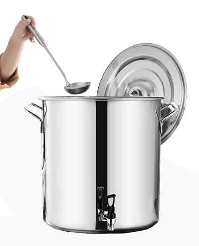 XHHBS Olla Grande con Tapa y asa, de Acero Inoxidable, Resistente, for Sopa, guisos y Pasta. Uso Comercial y doméstico.(65L (45 * 45cm/25.6 * 25.6inch))