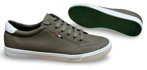 Image of Classic Canvas Sneakers, Casual Lace-Up Shoes with Green Sole, Unisex Fashion Trainers Shoes