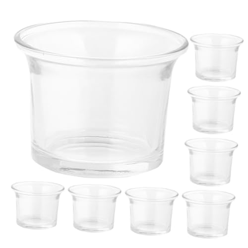 Cabilock 8pezzi Portacandele Trasparente Elegante Supporto Per Candele Tealight Per Decorazioni Di Matrimonio e Feste Centro Tavola Chic Per Ambienti Domestici e Eventi Speciali
