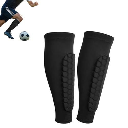 Youth Soccer Shin Guards Set with Calf Compression Sleeves,Impact Absorbing Honeycomb Pads for Enhanced Leg Protection,Lightweight Design for Kids and Teens,Comfort and Safety on The Field ﻿ ﻿