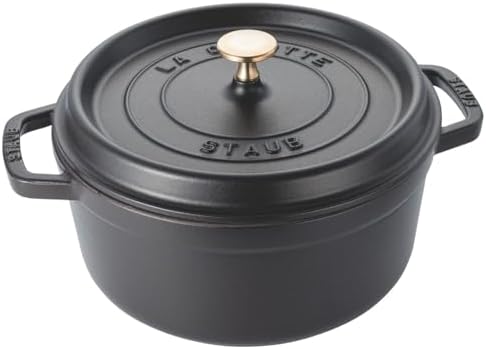 （00:30時点） staub ストウブ 「 ピコ ココット ラウンド ブラック 24cm 」 大きい 両手 鋳物 ホーロー 鍋 IH対応 【シリアルナンバー付き日本正規販売品】 La Cocotte Round 40500-241