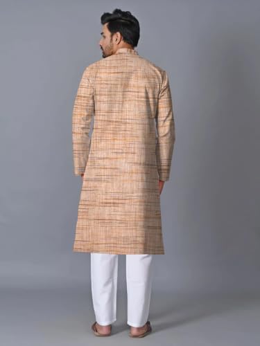 Image of Men's South Cotton Textured Ethnic Kurta Regular Fit Traditional Casual Wear