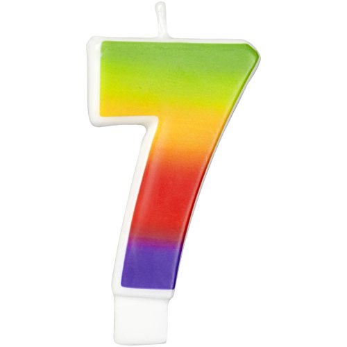 Wilton W Rainbow Candle, Numeral 7