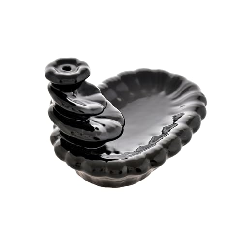 Image of Ceramic Backflow Smoke Fountain Incense Holder for Home Decor Gifts with 20 Smoke Cones by Craftam