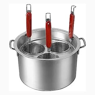 Cuece pastas Olla para pasta de acero inoxidable, juego de olla para pasta y vaporera, olla multiusos para pasta con colador y tapa: cocina, cuece al vapor y cuela con precisión, 3 orificios