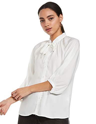 Image of Max Women's Solid Sash Tie-Up Regular Fit Shirt
