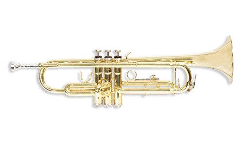 Lexington Standard Brass Lacquered Bb Student Intermediate Trumpet Monel Pistons with Full Accessories and Kit