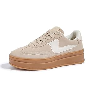 Damen Plateau Sneaker – Modische Chunky Turnschuhe, Bequeme Schnürschuhe für Alltag & Spaziergänge mit Nahtdetails