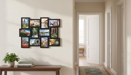 MELANNCO 12 Opening Collage Frame, Displays 4x6 and Six 6x4 Inch Photos, Black