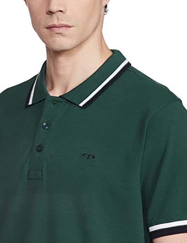 Image of Colorplus Men's Cotton Blend Solid Pattern Tailored Fit Polo Neck Half Sleeve Casual T-Shirt