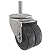 Dual Wheel Swivel Caster, Rubber, 3 in, 350 lb