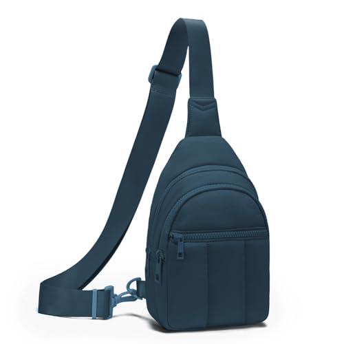 Image of Viverte Quilted Puffer Crossbody Bags for Girls Gifts for Teen Girls Sling Bag Lightweight Cross Body Bubble Purse Shoulder Bag for Travel (Navy Blue)