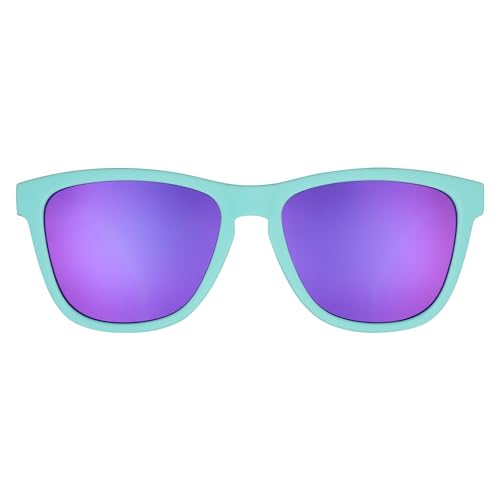 goodr Electric Dinotopia Carnival Polarized Sunglasses for Men & Women, Medium Sized (OG), Light Teal Solid Frames with Purple Mirrored Reflective Lens, UV400 Protection, No Slip, No Bounce2