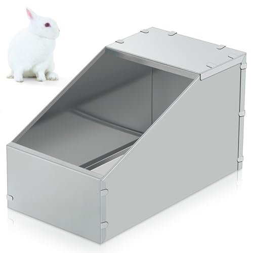 Maxcheck Galvanized Metal Rabbit Nesting Box Small Animal Nest with Removable Acrylic Floor Durable Easy to Clean for Indoor Outdoor Use Rabbit Supplies (1 Pcs,14.5 * 8.5 * 8 Inch)