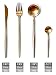 Bacchette, cucchiaio con coltello per la forchetta, la luna portoghese europea con il bronzo 304 acciaio inox acciaio inox western quattro pezzi coltello e forcella cucchiaio di bacchette set regalo s