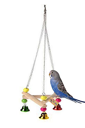 Western Era Playful Gym Natural Wooden Bead Hanging Chain Swing Toy for Birds